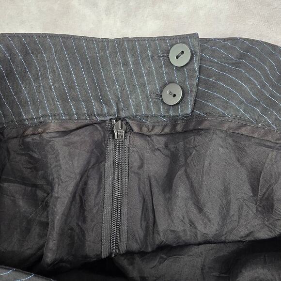 Ann Taylor Navy Blue Stripe Vintage Flare Knee Length Executive Skirt Plus 14 - Picture 6 of 6